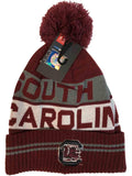 South Carolina Gamecocks Under Armour Garnet Red Sideline Pom Pom Beanie Hat Cap - Sporting Up