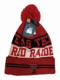 Texas Tech Red Raiders Under Armour rote Sideline-Pom-Pom-Beanie-Mütze – sportlich