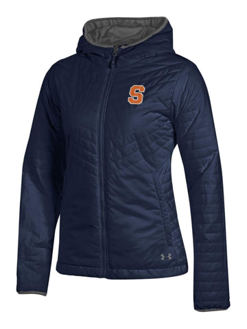 Compre chaqueta acolchada ligera under armour azul marino storm naranja syracuse para mujer - sporting up