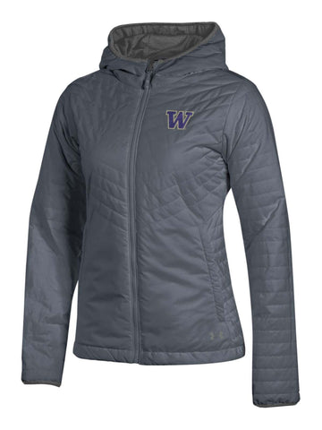 Shop Washington Huskies Under Armour WOMEN'S Gray Storm Lightweight Puffer Jacket - Sporting Up