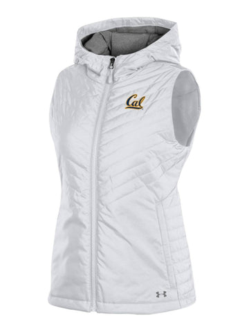Cal Golden Bears Under Armour WOMEN'S White Storm Fitted Hooded Puffer Vest - Sporting Up