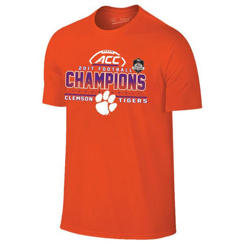 Shop Clemson Tigers 2017 ACC Football Champions Locker Room Orange T-Shirt - Sporting Up