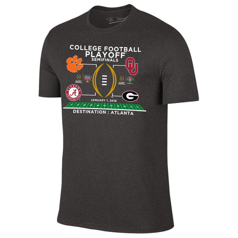 2018 college fotboll slutspel destination atlanta fyra lag logotyper t-shirt - sporting up