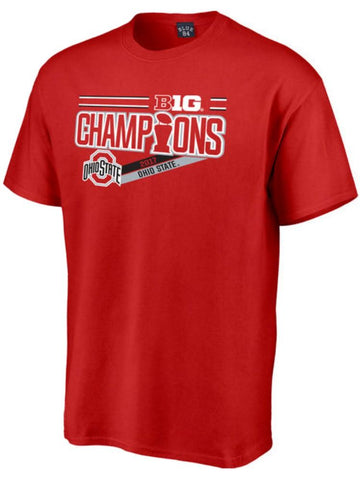 Boutique ohio state buckeyes 2017 big 10 champions vestiaire ncaa football t-shirt rouge - sporting up
