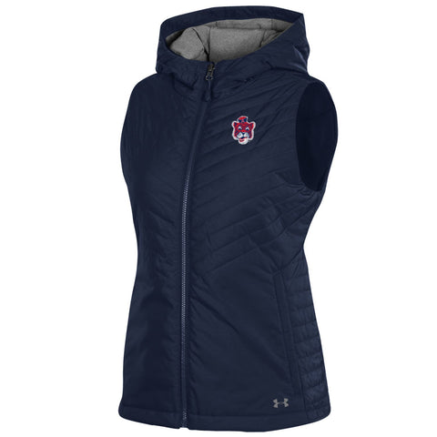 Compre chaleco acolchado con capucha Auburn Tigers Under Armour Midnight Navy Storm para mujer - sporting up