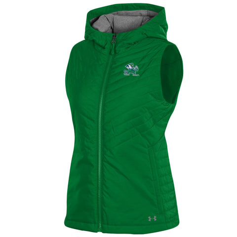 Shop Notre Dame Fighting Irish Under Armour WOMEN'S Storm Fitted Hooded Puffer Vest - Sporting Up
