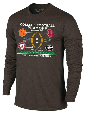 2018 College Football Playoff Destination Atlanta Four Team Logos LS-T-Shirt – sportlich