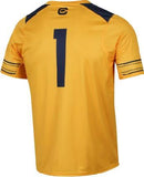 Cal golden osos under armour steeltown gold heatgear camiseta de fútbol n.° 1 - luciendo deportivo