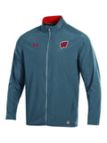 Wisconsin Badgers Under Armour Gray On-Field Stealth Charger Warm Up Jacket - Sporting Up