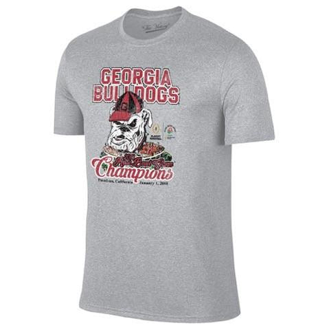 Shop Georgia Bulldogs 2018 Rose Bowl Champions Gray Retro T-Shirt - Sporting Up