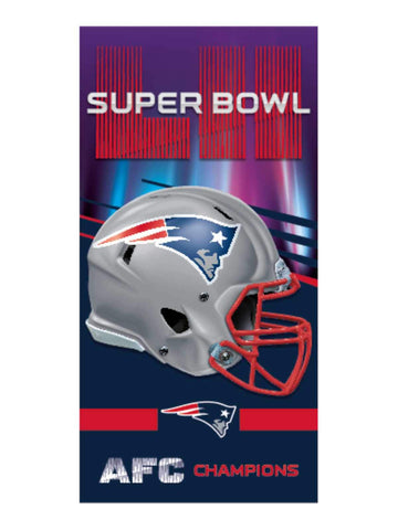 Serviette de plage Spectra des Patriots de la Nouvelle-Angleterre 2018 Super Bowl 52 Lii Champions de l'AFC - Sporting Up