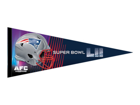 Fanion premium des Patriots de la Nouvelle-Angleterre 2018 du Super Bowl 52 lii des champions de l'AFC - Sporting Up