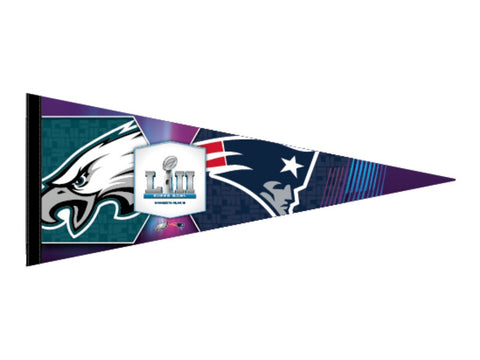 Shop New England Patriots Philadelphia Eagles 2018 Super Bowl 52 LII Premium Pennant - Sporting Up
