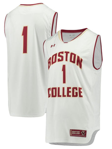 Handla boston college eagles under armor basket replika vit #1 tröja - sportiga upp