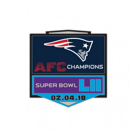 Épinglette des Patriots de la Nouvelle-Angleterre 2017 Champions de l'AFC 2018 Super Bowl Lii Wincraft - Sporting Up