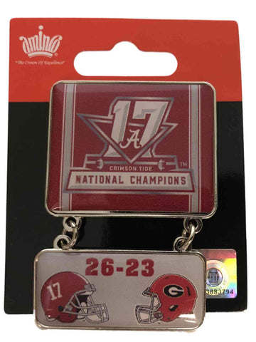 Shop Alabama Crimson Tide 2017-2018 CF National Champions Game Score Dangler Pin - Sporting Up