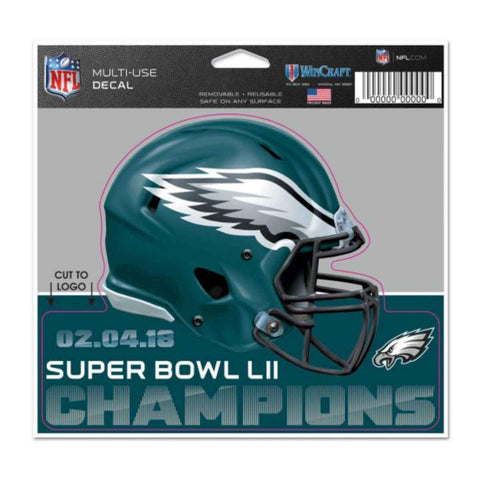 Shoppen Sie den Mehrzweck-Aufkleber „Philadelphia Eagles 2018 Super Bowl LII Champions“ mit aufgeschnittenem Logo – Sporting Up