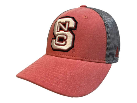 NC State Wolfpack Adidas Vintage Red Mesh Back Structured Flexfit Hat Cap - Sporting Up