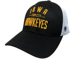 Iowa Hawkeyes TOW Black Trainer "Iowa City" Mesh Back Adj. Snapback Hat Cap - Sporting Up