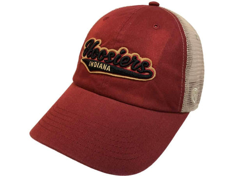 Indiana Hoosiers TOW Red with Tan Mesh Adjustable Snapback Slouch Hat Cap - Sporting Up