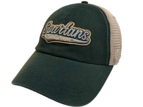 Handla Michigan State Spartans TOW Green with Tan Mesh Adj. Snapback Slouch Hat Cap - Sporting Up