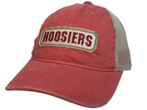 Indiana Hoosiers Adidas Sun Bleached Red Tan Mesh Back Snapback Slouch Hat Cap - Sporting Up