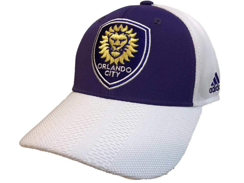 Shoppen Sie die zweifarbige, authentische Snapback-Mütze aus strukturiertem Mesh von adidas in Orlando City SC – sportlich