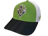 Seattle Sounders FC Adidas Tri-Tone Authentic Structured Mesh Snapback Hat Cap - Sporting Up