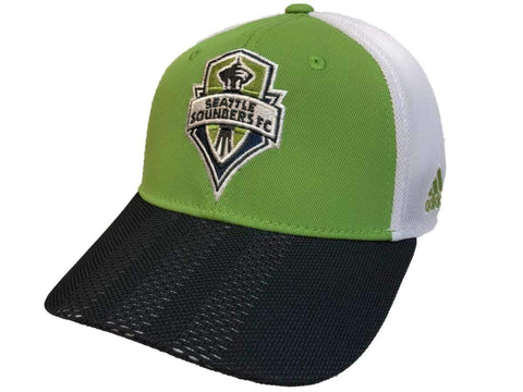 Shop Seattle Sounders FC Adidas Tri-Tone Authentic Structured Mesh Snapback Hat Cap - Sporting Up