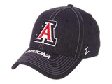 Arizona Wildcats Zephyr Dark Navy "Center Court" Structured Fitted Hat Cap - Sporting Up