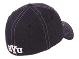 BYU Cougars Zephyr Dark Navy "Center Court" Structured Fitted Hat Cap - Sporting Up