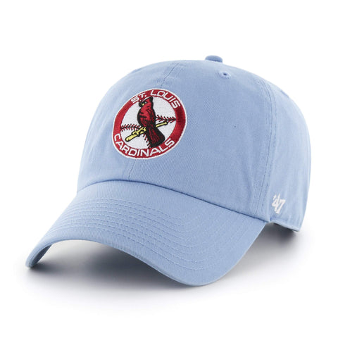 St. Louis Cardinals 47 Brand Baby Blue Clean Up 1965 Retro Logo Adj. Hat Cap
