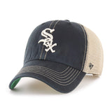 Chicago White Sox 47 Brand Black Trawler Clean Up Mesh Snapback Slouch Hat Cap - Sporting Up