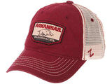 Arkansas Razorbacks Zephyr Red "Trademark" Mesh Adj. Snapback Slouch Hat Cap - Sporting Up