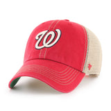 Washington Nationals 47 Brand Red Trawler Clean Up Mesh Snapback Slouch Hat Cap - Sporting Up