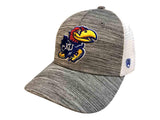 Kansas Jayhawks TOW Gray w White Mesh "Warmup" Structured Snapback Hat Cap - Sporting Up