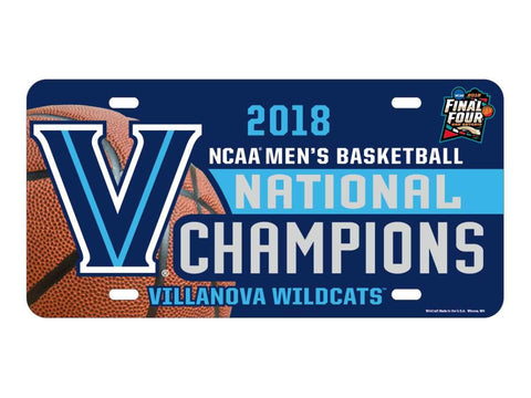 Villanova Wildcats 2018 NCAA Men's Bball National Champions Plaque d'immatriculation – Sporting Up