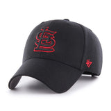 St. Louis Cardinals 47 Brand MVP Black Wool Structured Adjustable Strap Hat Cap - Sporting Up
