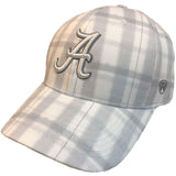 Alabama Crimson Tide TOW White Gray Plaid "Par" Style Structured Flexfit Hat Cap - Sporting Up