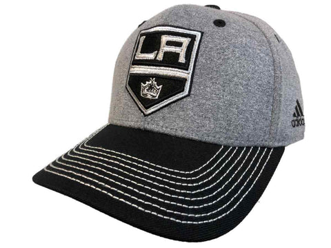 Los Angeles Kings adidas zweifarbige grau-schwarz strukturierte Snapback-Mütze – sportlich
