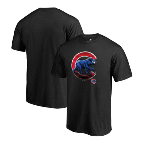Chicago Cubs Fanatics schwarzes 1997-Logo aus 100 % Baumwolle, kurzärmliges T-Shirt – sportlich