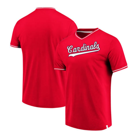 Butik St. louis cardinals fanatics knallröd äkta klassiker jerseyskjorta med v-ringad - sportig upp