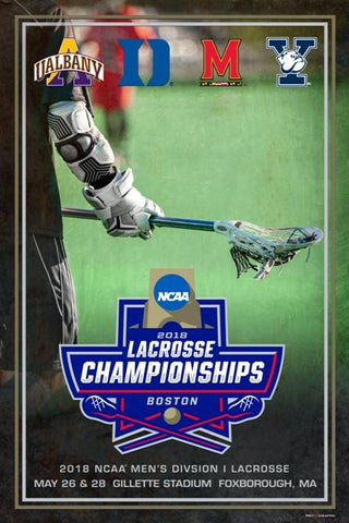 Shop Yale Duke Maryland Albany 2018 NCAA LAX Lacrosse Championship Teams Poster Print - Sporting Up