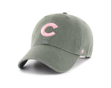 Chicago Cubs 47 Brand WOMEN'S Moss Green Clean Up Adj. Strapback Slouch Hat Cap - Sporting Up