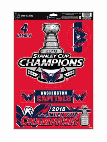 Shop Washington Capitals 2018 NHL Stanley Cup Champions Multi-Use Decal Set (4 Pack) - Sporting Up