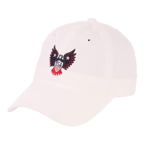 USA USA Eagle Fourth of July Zephyr White Adj Strapback Slouch Hat Cap - Sporting Up