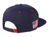United States USA Flag 'MERICA Fourth of July Zephyr Navy Adj. Flat Bill Hat Cap - Sporting Up