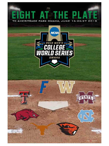 Shop 2018 College World Series CWS Eight at the Plate Ameritrade Park Omaha Poster - Sporting Up