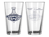 Washington Capitals 2018 Stanley Cup Champions Satin Etch Game Scores Pint Glass - Sporting Up
