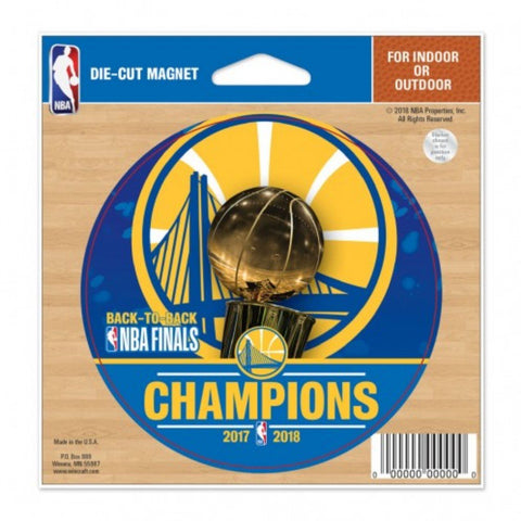 Golden State Warriors 2018  Finals Champions Trophy Round Die-Cut Magnet - Sporting Up